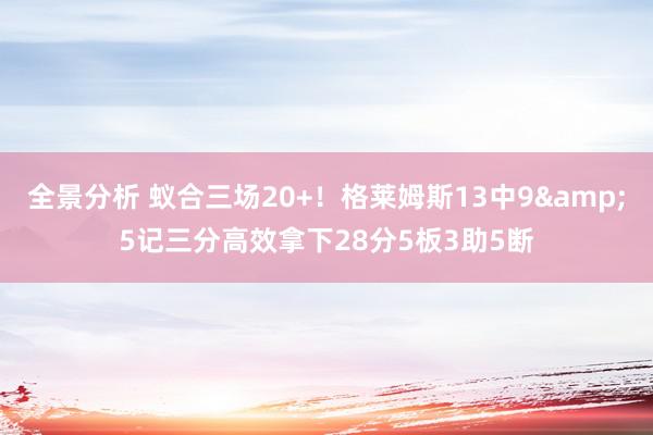 全景分析 蚁合三场20+！格莱姆斯13中9&5记三分高效拿下28分5板3助5断