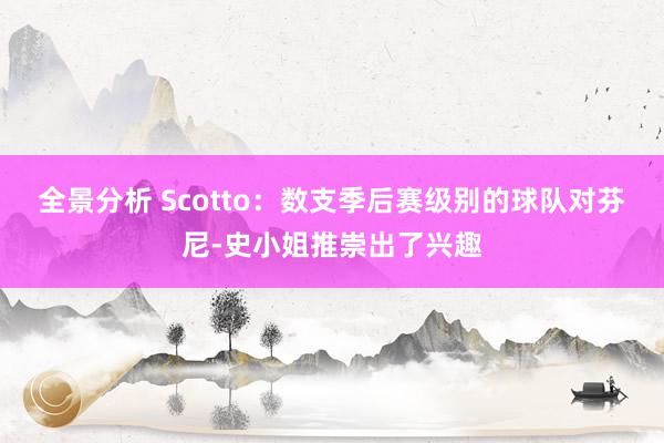 全景分析 Scotto：数支季后赛级别的球队对芬尼-史小姐推崇出了兴趣