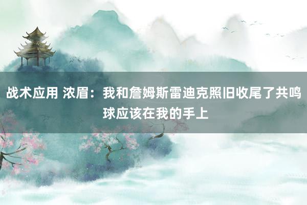 战术应用 浓眉：我和詹姆斯雷迪克照旧收尾了共鸣 球应该在我的手上