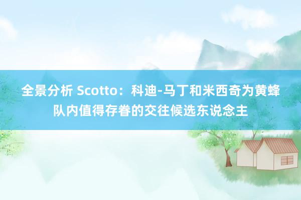 全景分析 Scotto：科迪-马丁和米西奇为黄蜂队内值得存眷的交往候选东说念主